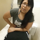 A chubby, mixed Asian girl records herself farting, pissing and taking a shit while sitting on a toilet in a public restroom. Audible pooping, but no details or product shown. Presented in 720P HD. Over 5 minutes.